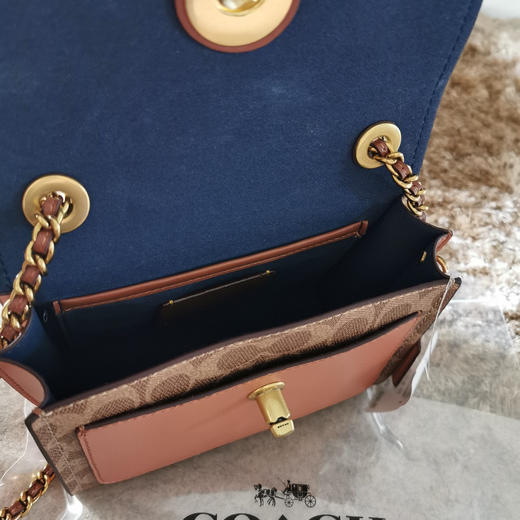Coach parker18cm 蓝皮/啡花 商品图8