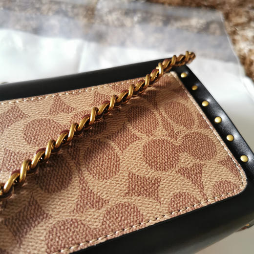 Coach parker18cm 黑皮/啡花 商品图5