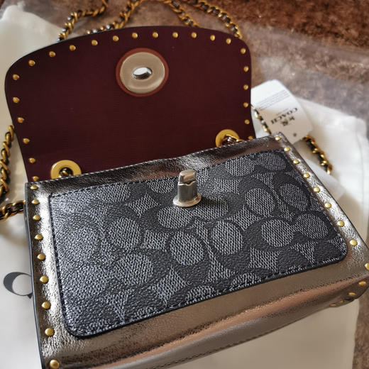 Coach parker18cm 黑皮/银 商品图6