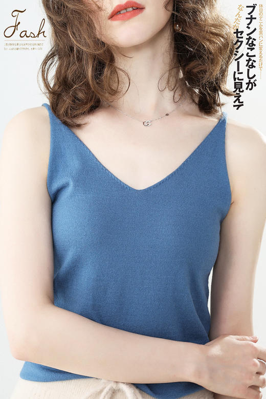 【89元3件】针织吊带背心女春季新款气质外穿修身显瘦无袖打底衫纯色内搭上衣 商品图0