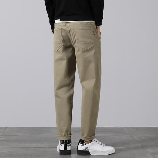 一口价【新款DQ】 春秋新款大码男装休闲裤长裤宽松纯色百搭裤子松紧腰直筒裤男 商品图8