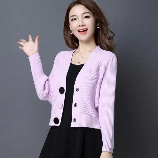 XFFS691新款时尚气质修身短款针织开衫外套 商品图2