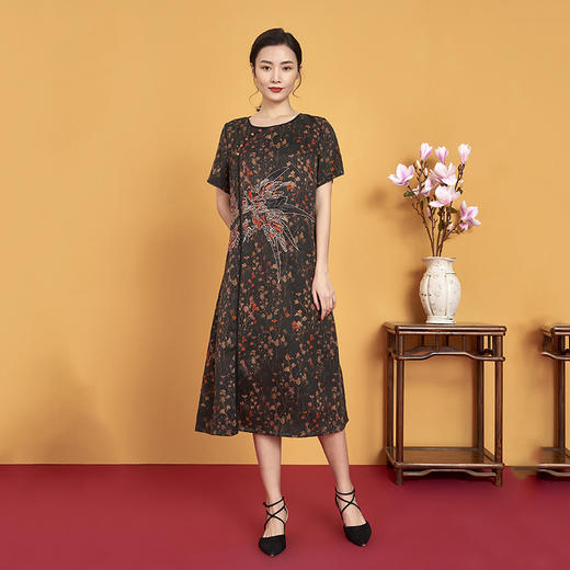 上海旗袍厂XT-CT20-309简约潮流时尚香云纱连衣裙 商品图2