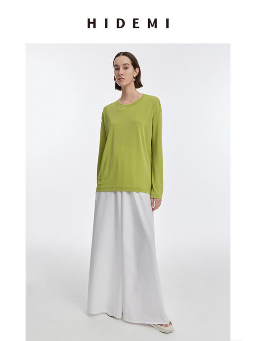 HIDEMI 呼吸感套装  长袖T恤/百褶裙 牛油果绿/夜空蓝 商品图10