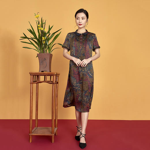 上海旗袍厂XT-CT20-306简约时尚潮流香云纱连衣裙 商品图1