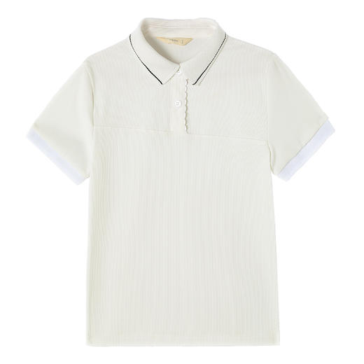 【弹力亲肤速干POLO衫】21年夏季新品女童薄款Polo衫短袖白色上衣 商品图7
