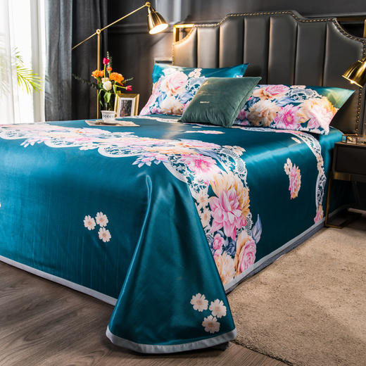 浪莎冰丝软凉席三件套可水洗折叠床单式床上用品空调凉席子包邮 商品图1