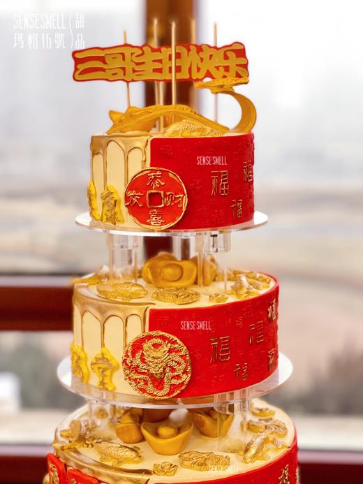 G82（单层请提前1-2天预订，多层请咨询客服，图片展示品为多层蛋糕）红色福寿款 商品图4
