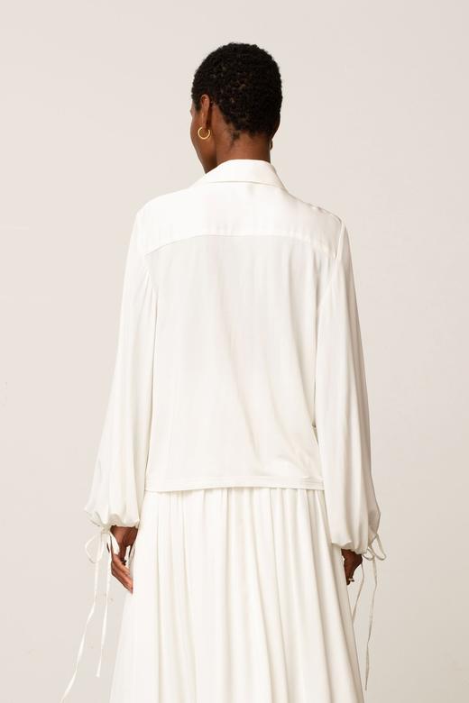 Palmer Harding  卡其灰/丝光白抽褶领衬衫 商品图9