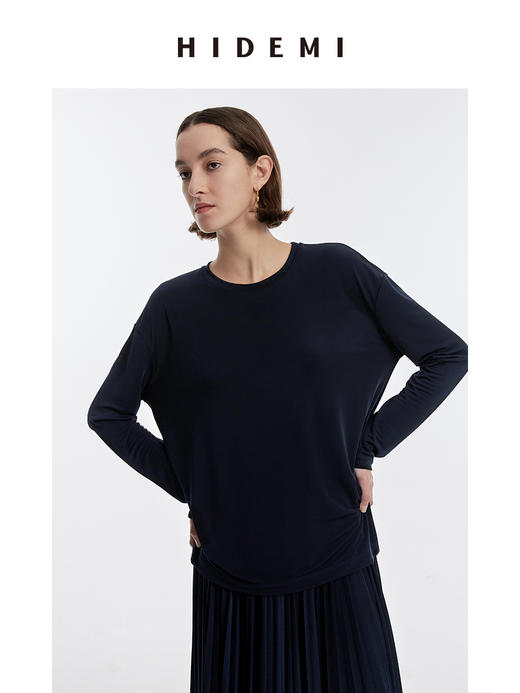 HIDEMI 呼吸感套装  长袖T恤/百褶裙 牛油果绿/夜空蓝 商品图14