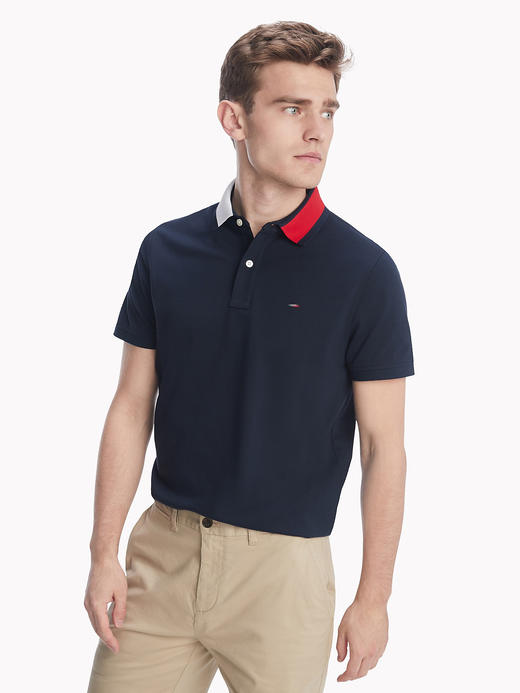 微标衣领 珠地网眼棉 短袖POLO衫 T-1016 商品图5