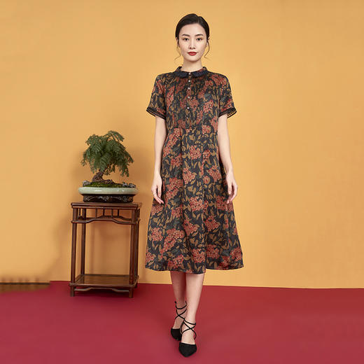 上海旗袍厂XT-CT20-306简约时尚潮流香云纱连衣裙 商品图0