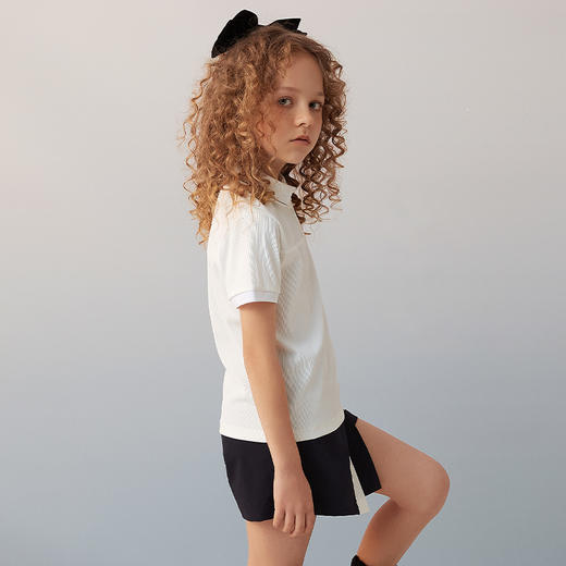 【弹力亲肤速干POLO衫】21年夏季新品女童薄款Polo衫短袖白色上衣 商品图4