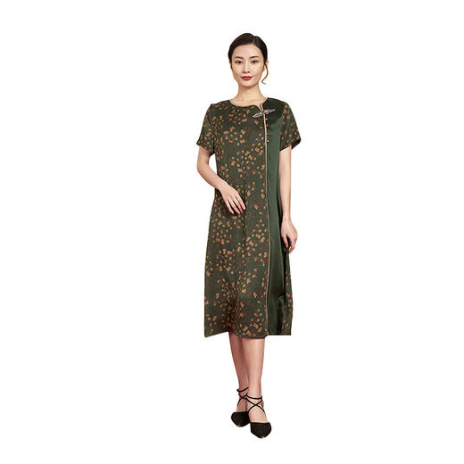 上海旗袍厂XT-20301香云纱拼接连衣裙 商品图4