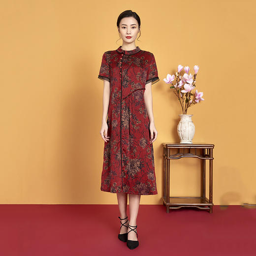 上海旗袍厂XT-CT20-305气质优雅女式复古女裙连衣裙 商品图0