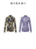 HIDEMI 几何印花弹力打底上衣 蓝⻩/紫灰 商品缩略图2