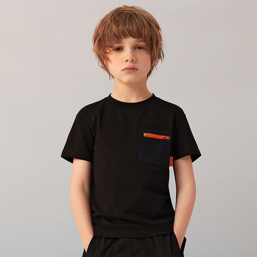 【精纺纯棉t恤】童装撞色短袖T恤男童2021夏新款休闲百搭上衣 商品图1