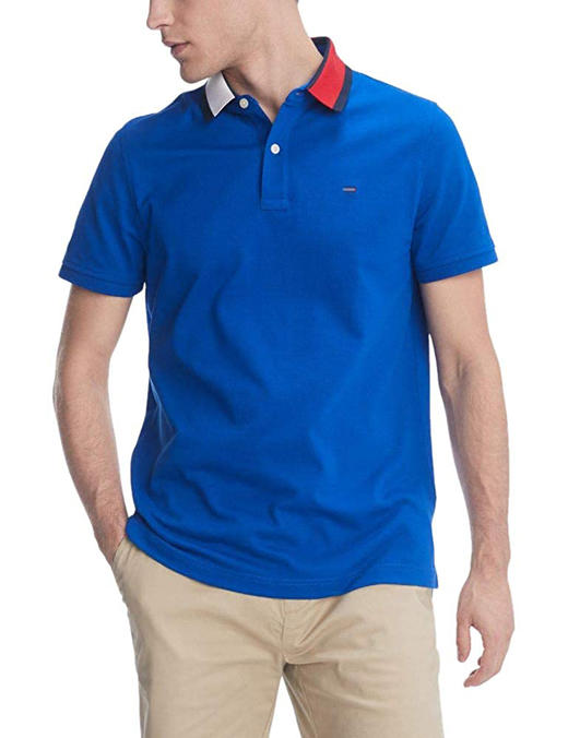 微标衣领 珠地网眼棉 短袖POLO衫 T-1016 商品图1