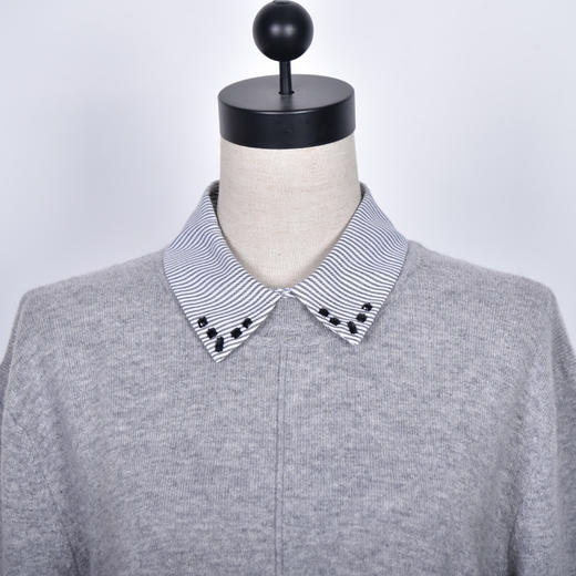 SAINT L’UCK/圣媛女装 休闲衬衫领羊绒毛衫SA419M01 商品图2