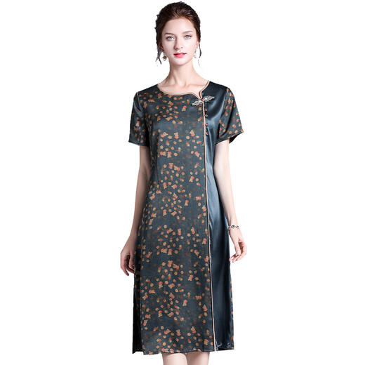 上海旗袍厂XT-20301-1香云纱真丝连衣裙 商品图4