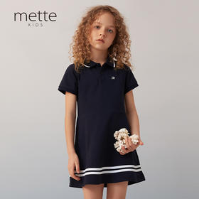 【纯棉Polo领连衣裙】童装21春夏新品中长款短袖连衣裙