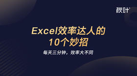 【秋叶网课】Excel效率达人10个妙招