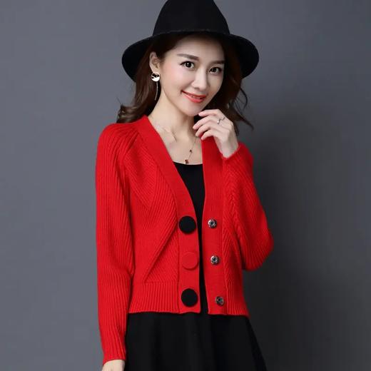 XFFS691新款时尚气质修身短款针织开衫外套 商品图5