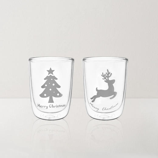 心想甄选 圣诞双层玻璃杯 商品图0