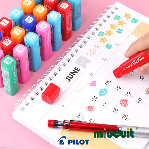 日本PILOT百乐可擦印章迷你可爱印章手帐装饰印章-当即限定款 商品图1