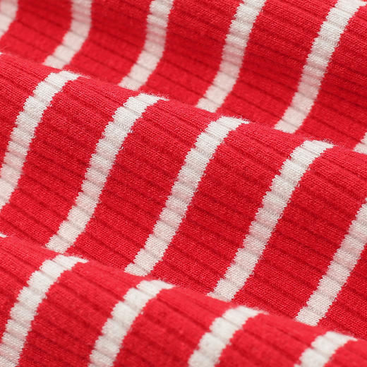 【纯棉弹力条纹T】2021夏季新款童装女宝短袖T恤弹力修身上衣 商品图6