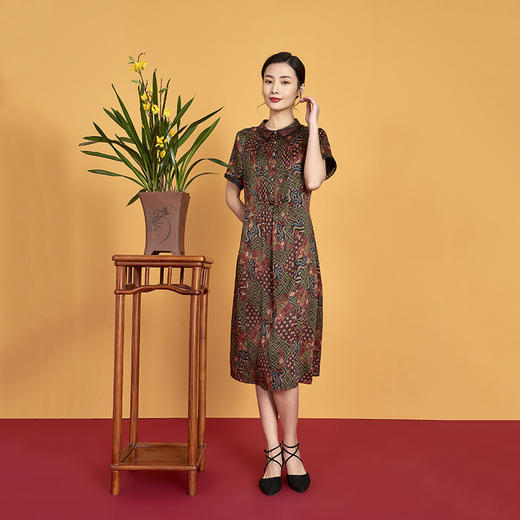 上海旗袍厂XT-CT20-306简约时尚潮流香云纱连衣裙 商品图2