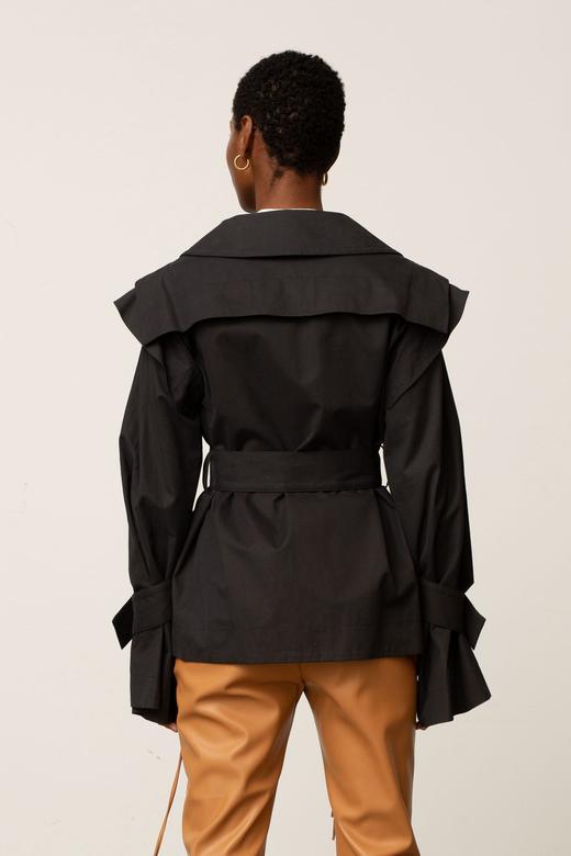 Palmer Harding 奶白色/黑色腰带短夹克 商品图8