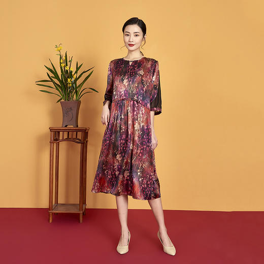 上海旗袍厂XT-CT20-307新款女式复古优雅简约连衣裙 商品图0