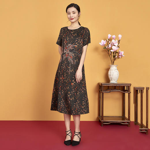 上海旗袍厂XT-CT20-309简约潮流时尚香云纱连衣裙 商品图1