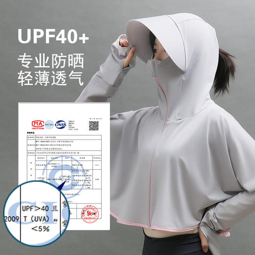拍2送价值29元冰袖一套【遮阳帽+口罩+冰袖+防晒衣四合一】UPF50+，隔绝99%紫外线，360°无死角防晒衣，大帽檐遮阳不刺眼，冰丝材质穿上冰感-9° 商品图0