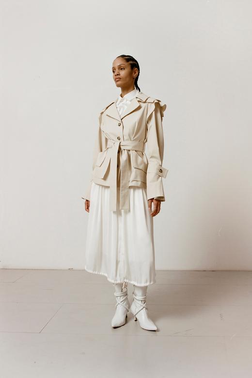 Palmer Harding 奶白色/黑色腰带短夹克 商品图4