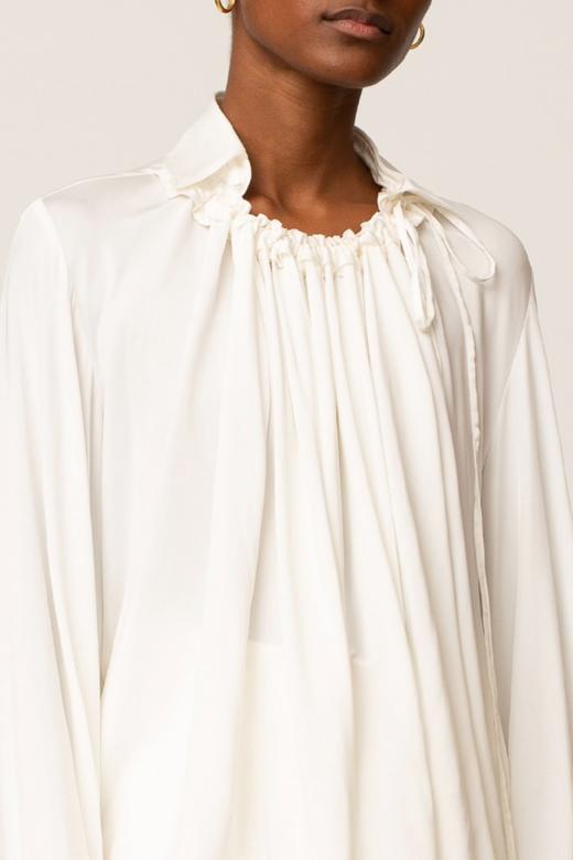 Palmer Harding  卡其灰/丝光白抽褶领衬衫 商品图10