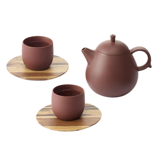 哲品家居 功夫茶茶具一壶两杯套装紫砂 梨影家用红茶泡茶器 商品图1