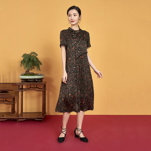 上海旗袍厂XT-CT20-305气质优雅女式复古女裙连衣裙 商品图1