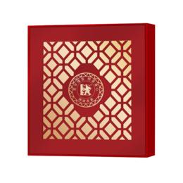 澜沧古茶红色窗花公版大饼礼盒 商品图0