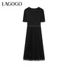 Lagogo拉谷谷2021新款松紧高腰连衣裙女KALL353B61 商品缩略图1