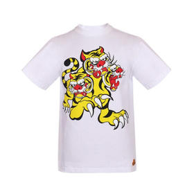 KENZO 高田贤三 女士棉质老虎徽标印花圆领短袖T恤 白色 FB52 TS641 4SJ 01