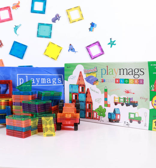 美亚同款Playmags彩窗磁力片益智拼搭积木 商品图2