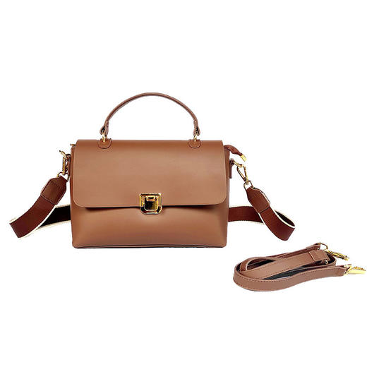 SL-788中单肩包牛皮女包宽肩带斜挎包包2021新款潮时尚质感高级感小众包 商品图4