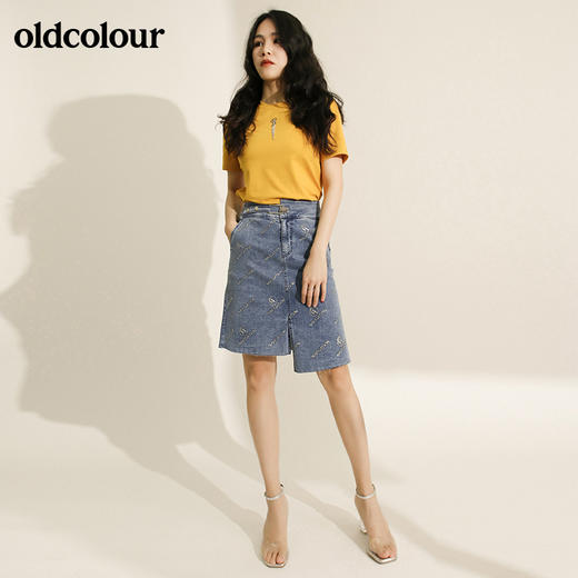 oldcolour欧珂专柜同款高腰不规则a字半身裙女中长款夏M21065129 商品图4