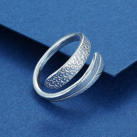 【云霓雀翎】子佩集原创S999银纯手工戒指2103