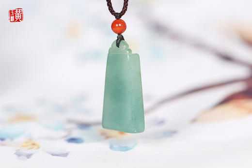 【平安如意】天然翡翠无事牌吊坠 商品图1