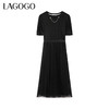 Lagogo拉谷谷2021新款松紧高腰连衣裙女KALL353B61 商品缩略图0