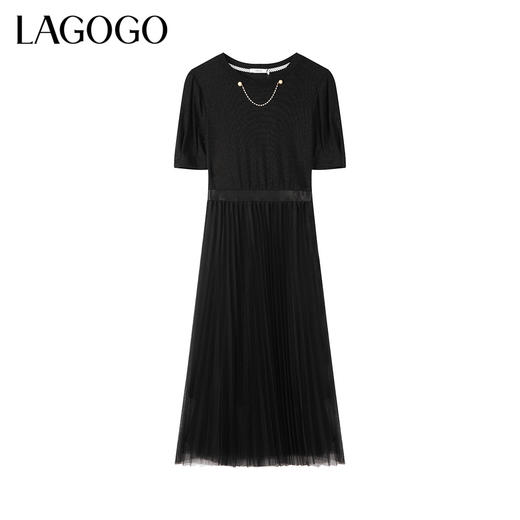 Lagogo拉谷谷2021新款松紧高腰连衣裙女KALL353B61 商品图0