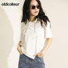 oldcolour欧珂纯棉连帽短袖T恤女夏季开叉M21021154 商品缩略图0